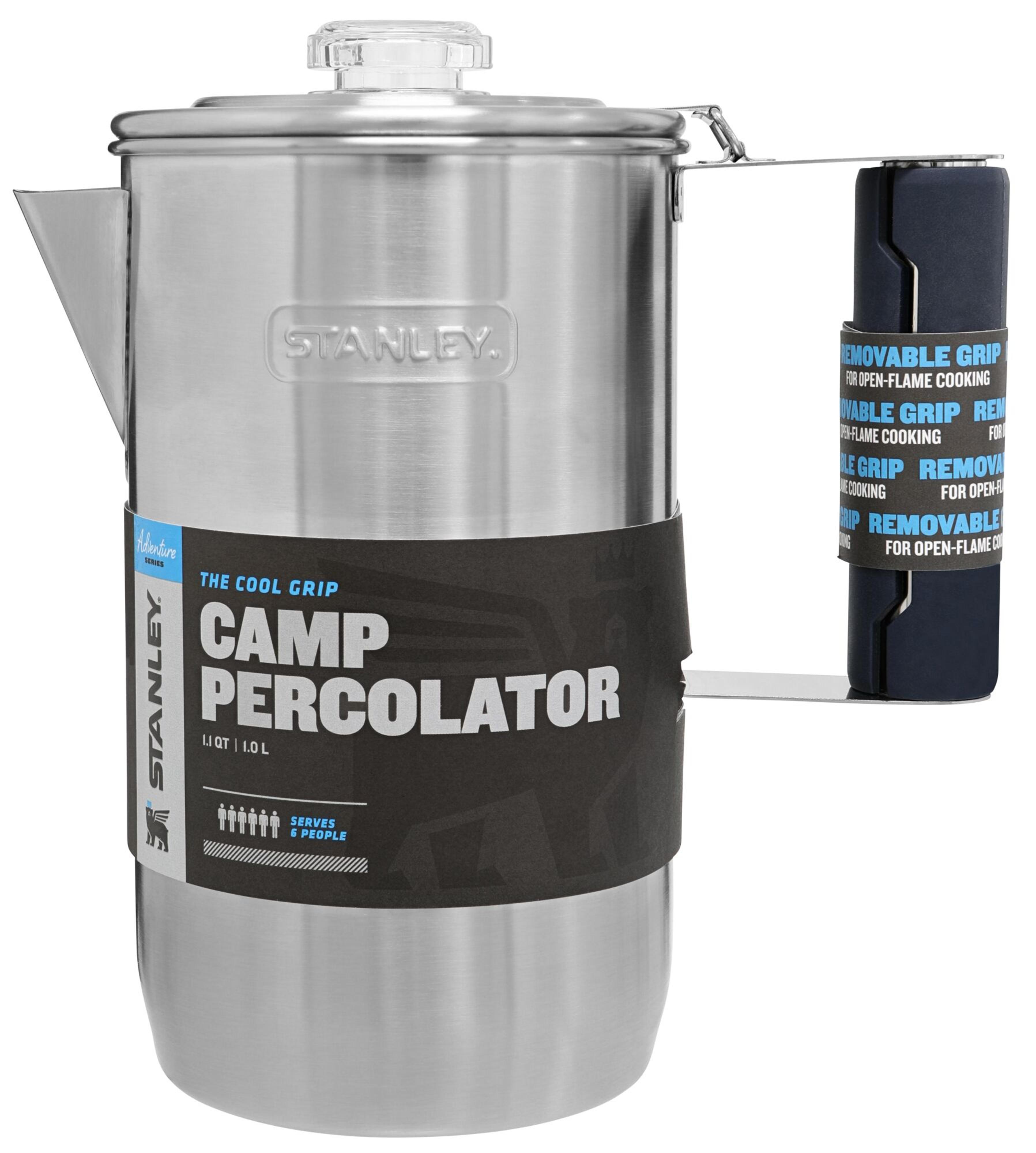 Adventure Cool Grip Camp Percolator, 1.1 qt Coffee Pot